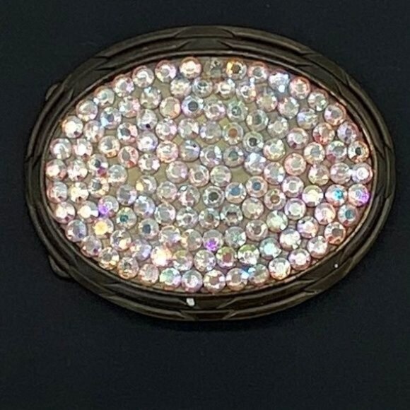 Vintage Tres Flores Swarovski Crystal Belt Buckle - Picture 2 of 4